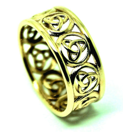 Kaedesigns Full Solid 9ct 9kt Yellow, Rose or White Gold Wide Celtic Weave Ring 514