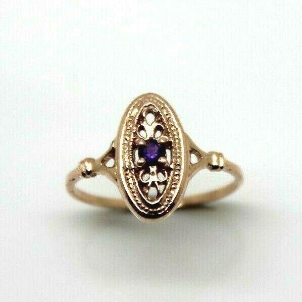 Kaedesigns New Genuine 9ct Yellow, Rose or White Gold Delicate Amethyst Filigree Ring