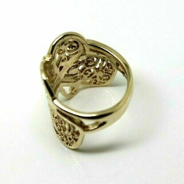 Large Solid 9ct Yellow, Rose or White Gold Filigree Butterfly Ring - Choose your size