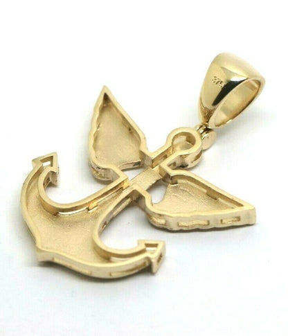 Genuine, Large Heavy 9ct 9kt Yellow, Rose or White Gold or Sterling Silver Large Solid Anchor Boat Pendant