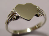 Kaedesigns, Genuine 925 New Childs Solid Sterling Silver Heart Signet Ring
