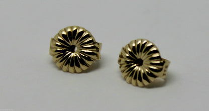 Kaedesigns,9ct Yellow Or White Gold Flower Earring Butterfly Backs 5.5mm Or 9mm