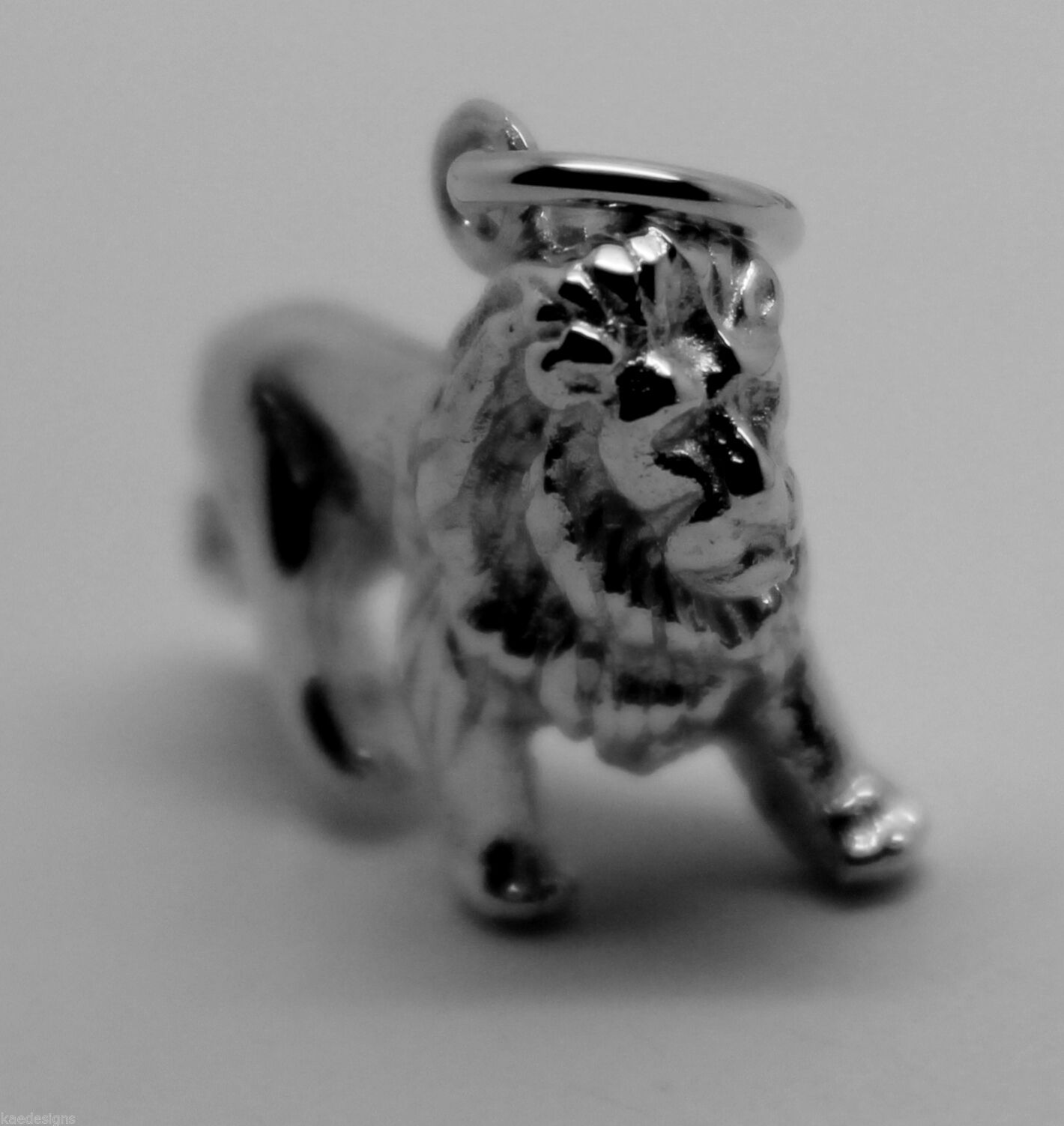 Genuine Solid Sterling Silver 925 Lion 3D Pendant Or Charm