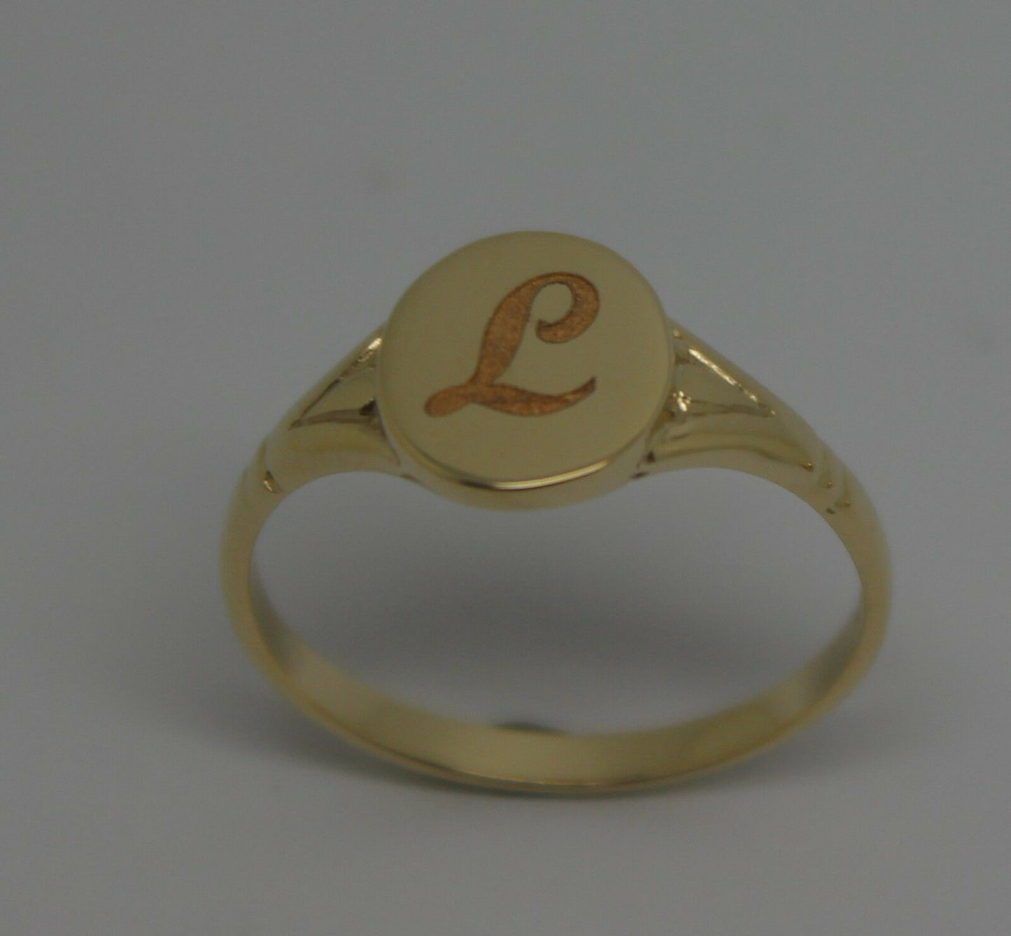 Size K 1/2 Genuine Solid New 9ct Yellow, Rose or White Gold Oval Signet Ring Engraved With One Initial