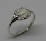 Size L Genuine New Small Genuine Sterling Silver Shield Signet Ring 239