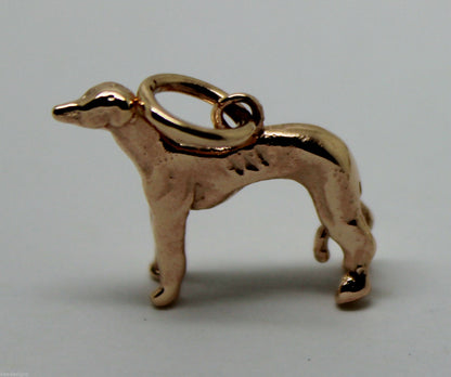 Kaedesigns, 3D 9ct Yellow Or Rose Or White Gold Greyhound Dog Charm Or Pendant