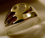 Genuine Solid 9ct 9k Yellow Or Rose Or White Gold 375 Large Initial Ring P