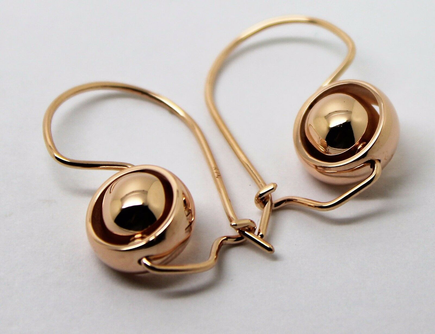 Kaedesigns New Genuine 9ct 9Kt Yellow, Rose or White Gold Spinning Belcher Ball Earrings