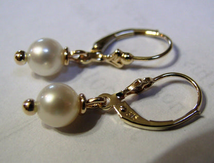 Kaedesigns New 9ct Yellow, Rose or White Gold 6mm White Pearl Continental Clip Earrings