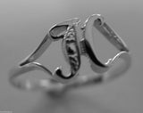 Kaedesigns, Genuine, Solid Yellow Or Rose Or White Gold 375 Initial Ring H