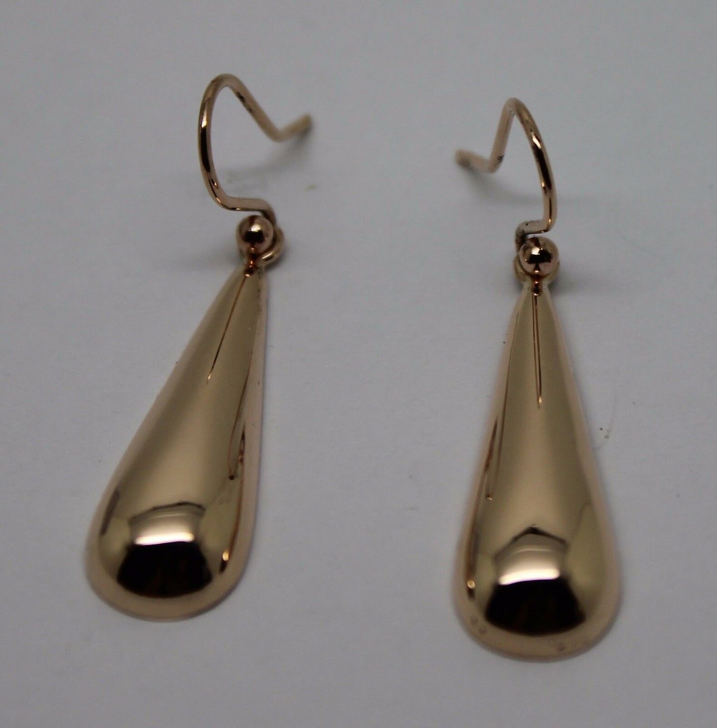 Kaedesigns Genuine 9ct 9kt Solid Yellow, Rose or White Gold Half Teardrop Hook Earrings