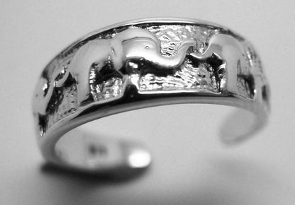 Genuine Solid Sterling Silver 925 Lucky Elephant Toe Ring