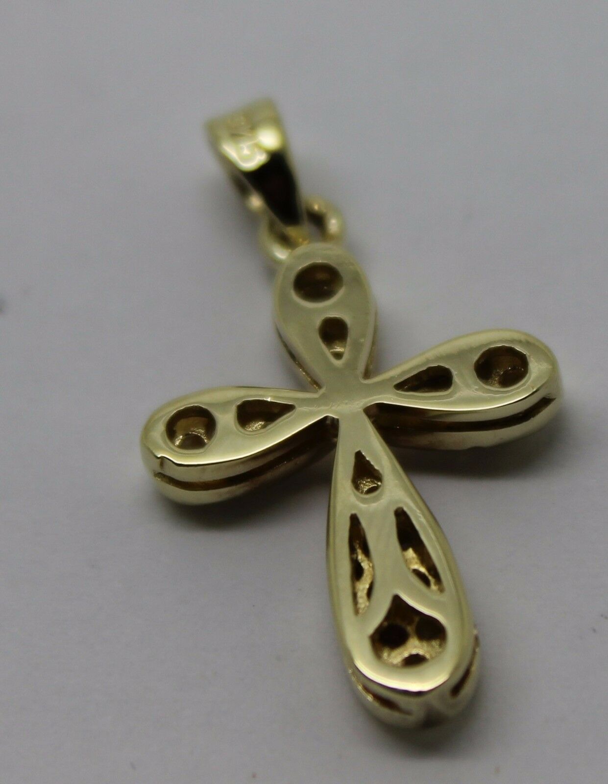 Genuine 9ct Hallmarked 375 Yellow Gold Cubic Cross Pendant