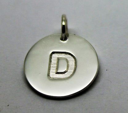 Kaedesigns, Genuine Solid Sterling Silver Initial Pendant - All Letter Available