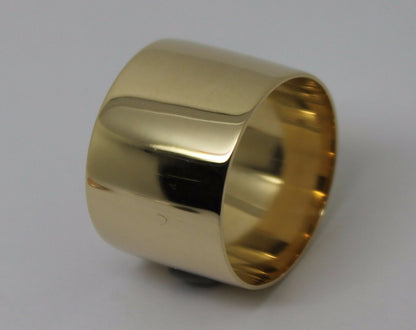 Genuine Solid Size S / 9 9ct 9k Yellow, Rose or Gold Solid 15mm Extra Wide Band Ring