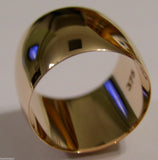 Size M / 6  Huge Genuine 9K 9ct Yellow, Rose or White Gold Full Solid 16mm Extra Wide Band Ring
