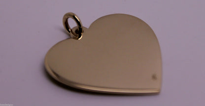 Solid Genuine 9ct 9kt Rose, Yellow Or White Gold / 375, Large Heart Shield Pendant