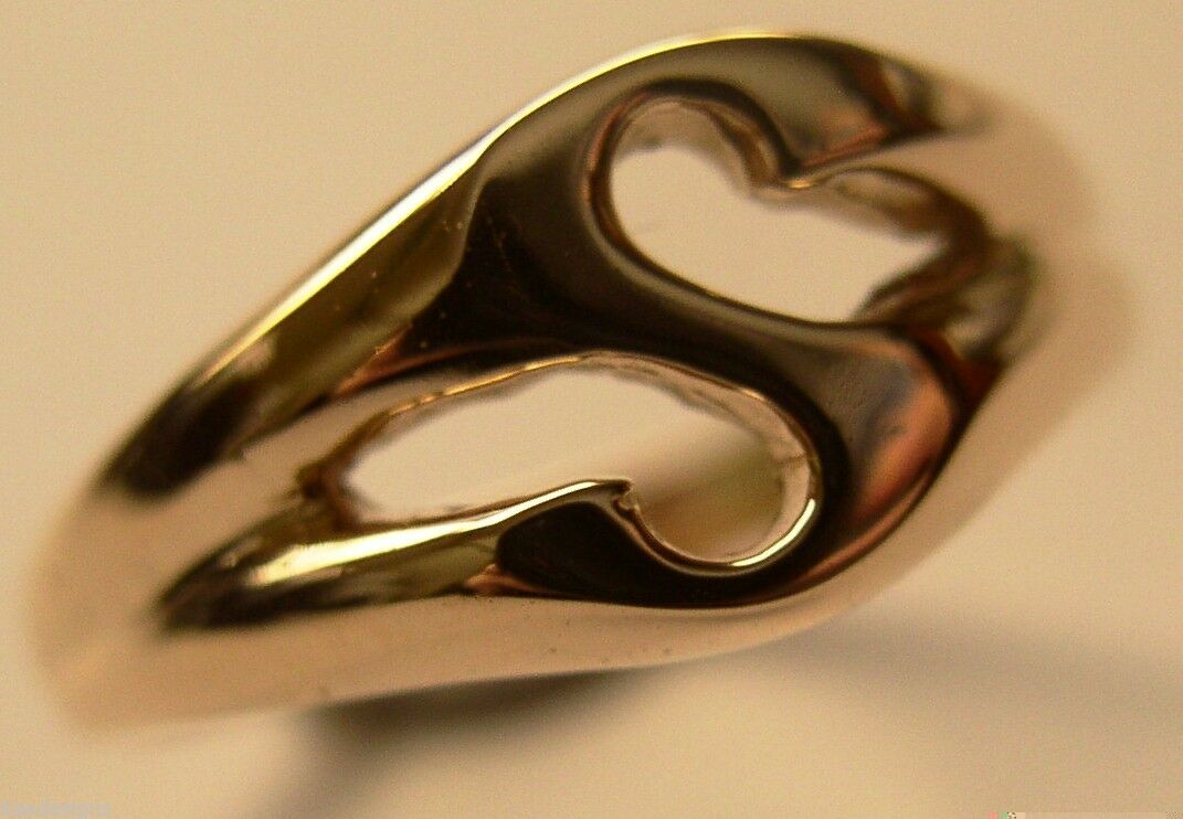 Genuine Solid 9ct 9K Yellow Or Rose Or White Gold 375 Large Initial Ring S