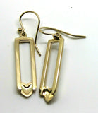 Genuine New 9ct Yellow, Rose or White Gold Heart Drop Hook Earrings