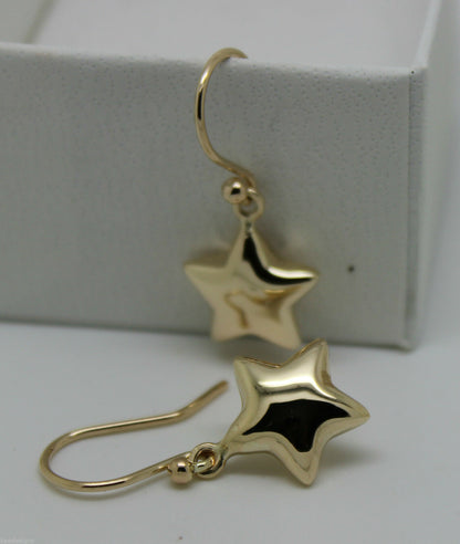 Kaedesigns, 9ct Yellow Or White Or Rose Gold Bubble Drop Star Hook Earrings