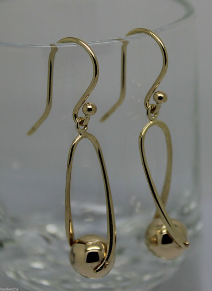 Kaedesigns, 9ct Yellow Or White Or Rose Gold  Hook Gold 8mm Ball Drop Earring