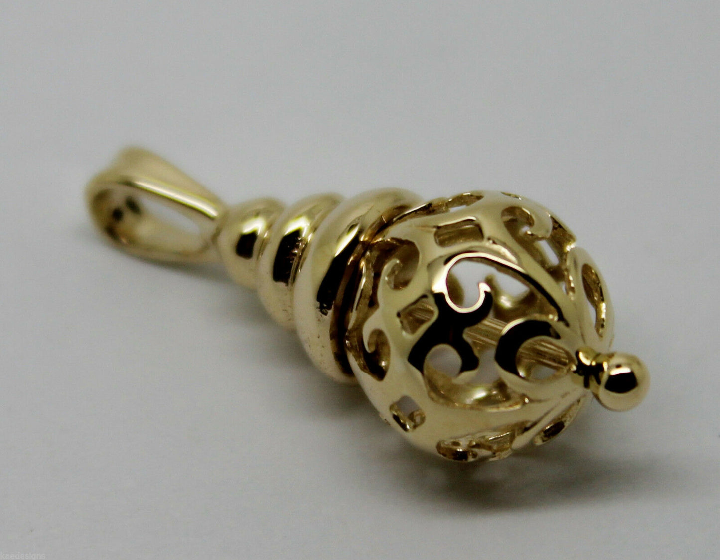 Kaedesigns New Genuine 9ct 9K Yellow, Rose or White Gold 10mm Filigree Ball Pendant