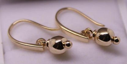 Kaedesigns, Genuine 9ct 9k Yellow Or Rose Or White Gold 6mm Ball Drop Earrings