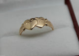 Size M Kaedesigns, Solid New 9ct 9kt Rose Gold Double Heart Signet Ring