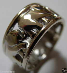 Kaedesigns, New Solid Sterling Silver 925 Wide Elephant Ring Sizes To Choose