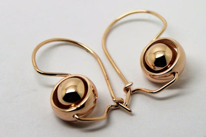 Kaedesigns New Genuine 9ct 9Kt Yellow, Rose or White Gold Spinning Belcher Ball Earrings