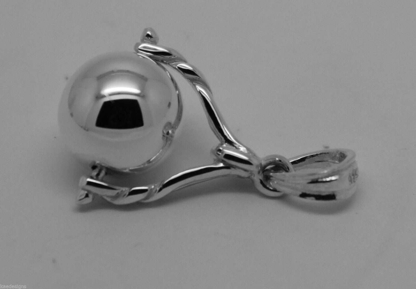 Genuine New Sterling Silver 925 10mm Ball Spinner Pendant