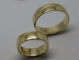 His & Hers Genuine 2 X Full Solid 9Ct Yellow Gold 6mm Wide Wedding Couple Bands Rings