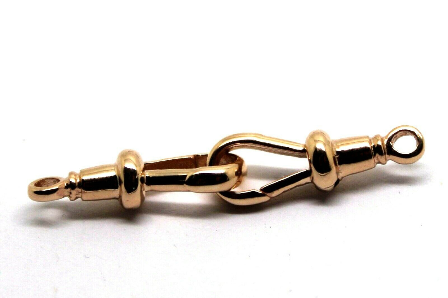 Genuine 9ct Solid 2 X  Yellow, Rose or White Gold Albert Swivel Clasp 21mm Size