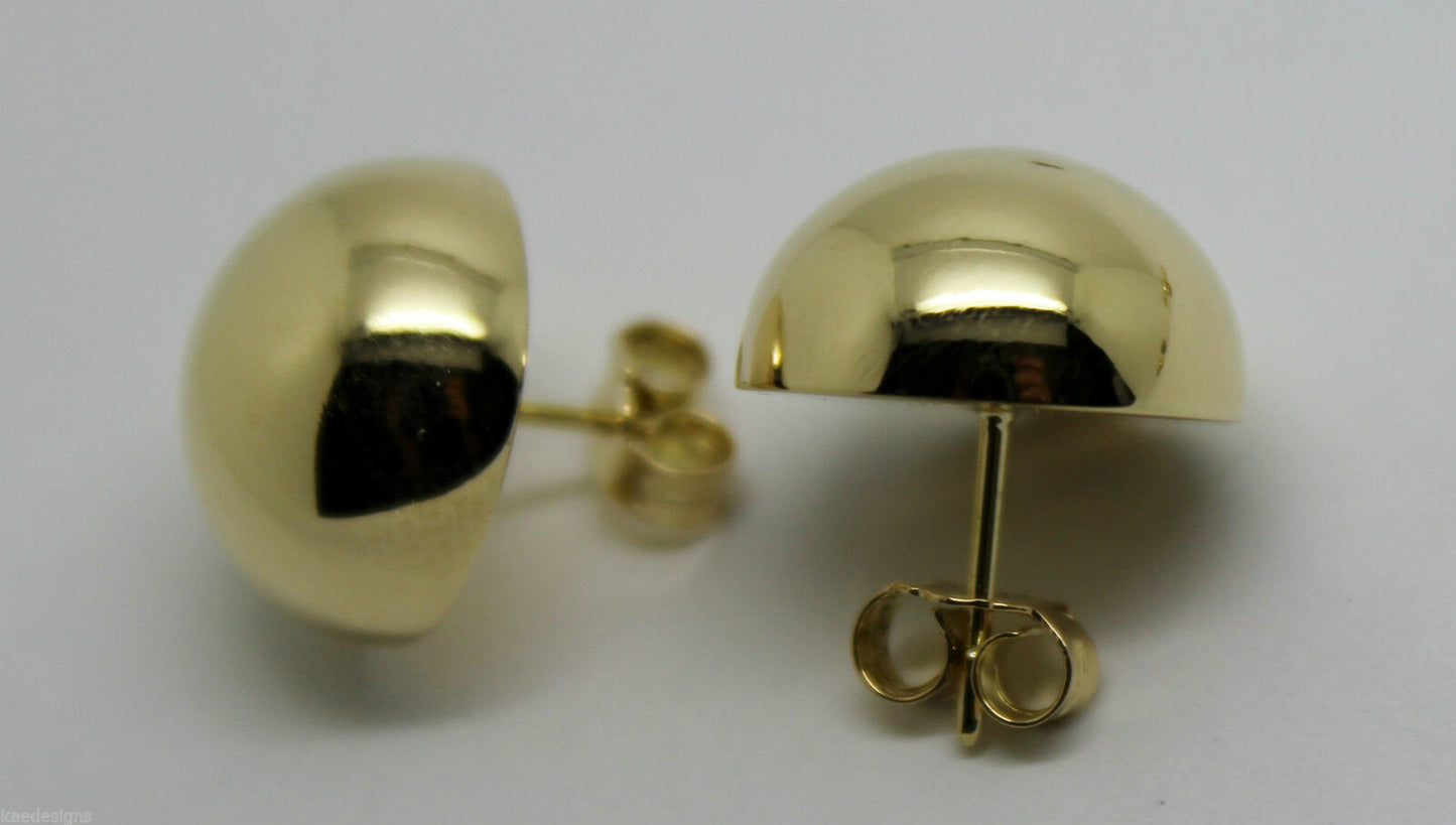 Kaedesigns, 18ct Yellow Or White Or Rose Gold 750 16mm Half Ball Stud Earrings