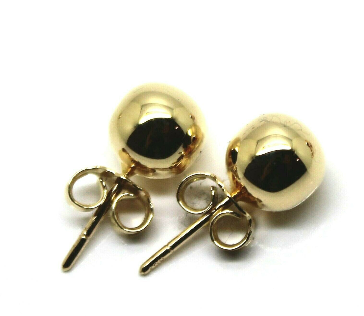 Genuine 18ct 750 Yellow, Rose or White Gold 8mm Stud Ball Earring