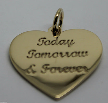 Genuine 9ct 9k Yellow or Rose or White Gold Heart Pendant Engrave your message