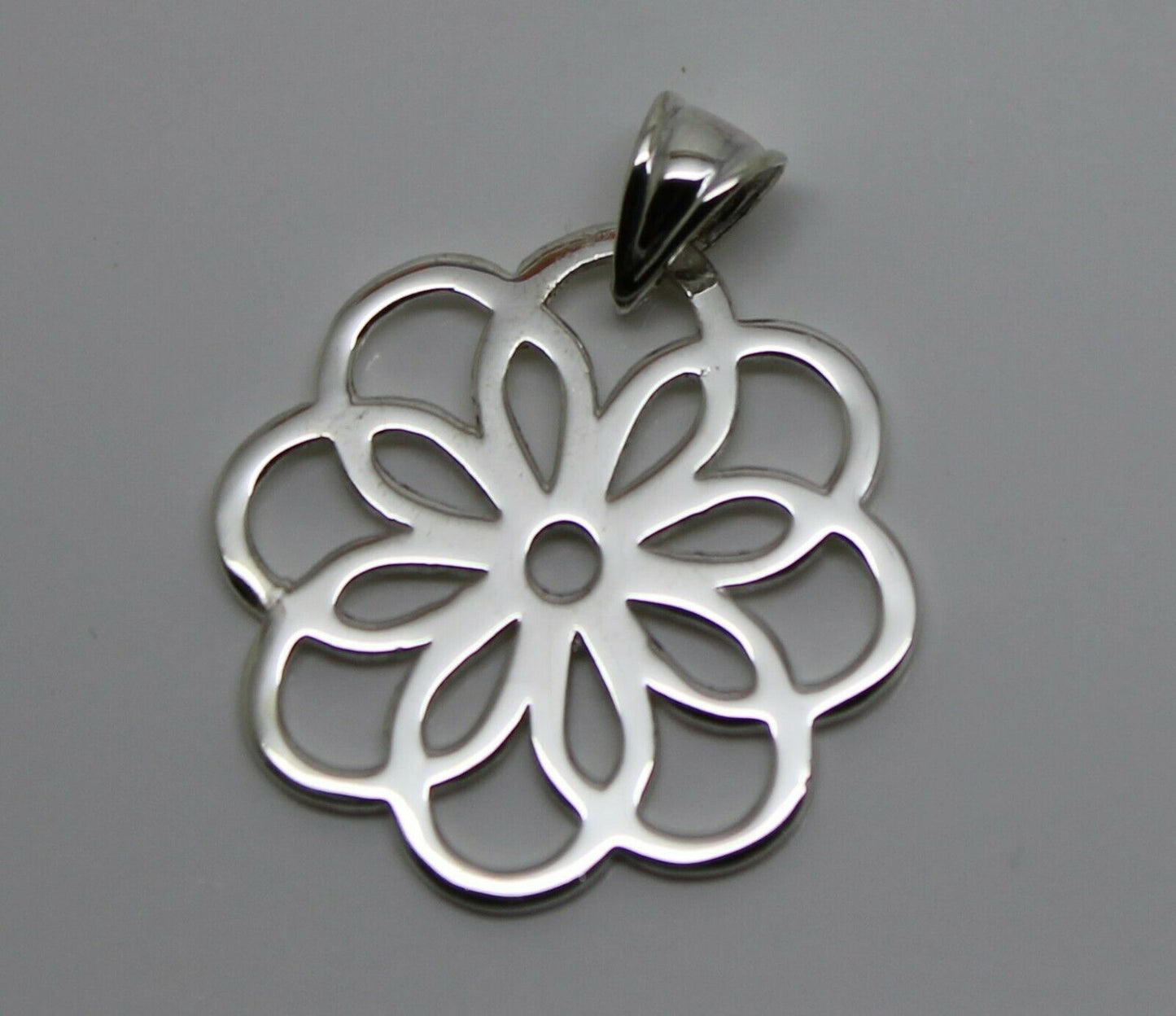 Kaedesigns Genuine Sterling Silver 925 Flower Large Pendant