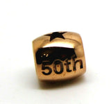 9ct Rose Gold 50th Birthday Anniversary Bead Charm Bracelet - Free Express Post