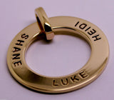 Genuine Solid 9ct Yellow, Rose or White  Gold / 375, Personalized & Engravable Circle Pendant