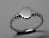 Small New Sterling Silver Oval Signet Ring Size M 1/2