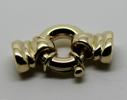 Kaedesigns, New 14mm Genuine 9ct 375 Large Yellow, Rose or White Gold Bolt Ring Clasp With Ends