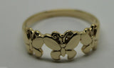 Genuine Solid 9ct White Or Rose Or Yellow Gold Butterfly Ring Choose Size