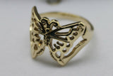 Kaedesigns New Size T Solid 9ct Yellow, Rose or White Gold Filigree Butterfly Ring 236