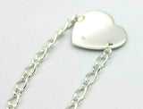 Kaedesigns Genuine 925 Sterling Silver Heart ID bracelet -Free engraving + post