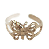 Kaedesigns Genuine Solid 9ct Yellow, Rose or White Gold Small Butterfly Toe Ring