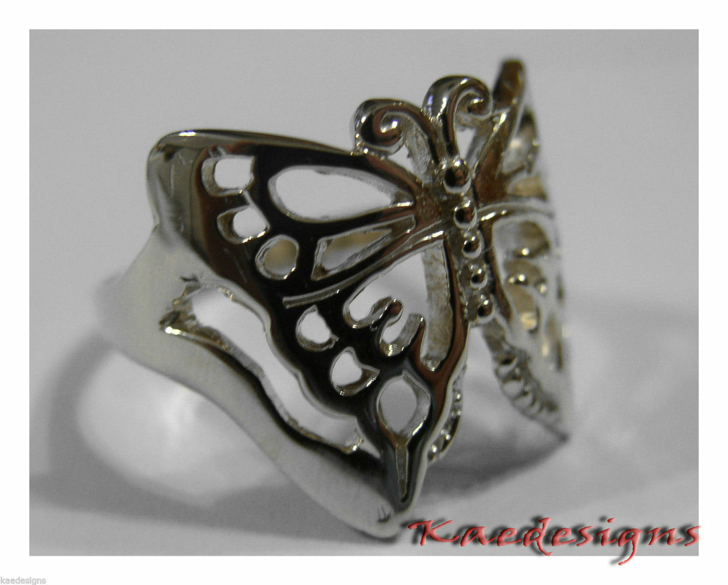 Solid 9ct White Or Rose Or Yellow Gold Large Butterfly Ring Choose Size 236