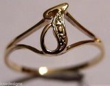 Genuine Delicate 9ct 375 Yellow, Rose or White Gold Initial Ring J