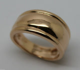 Genuine 9ct 9kt 375 Full Solid Yellow, Rose or White Gold Thick Dome Ring 10mm Wide Size Q / 8