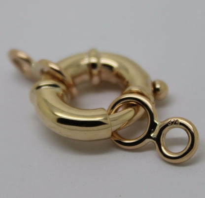 Genuine 9ct 9k 375 Large Yellow Gold Bolt Ring Clasp With Figure 8 Ends 11mm, 13mm, 15mm, 18mm or 20mm