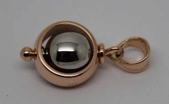 Kaedesigns New Genuine 9ct 9k Rose & White Gold Belcher Ball Pendant